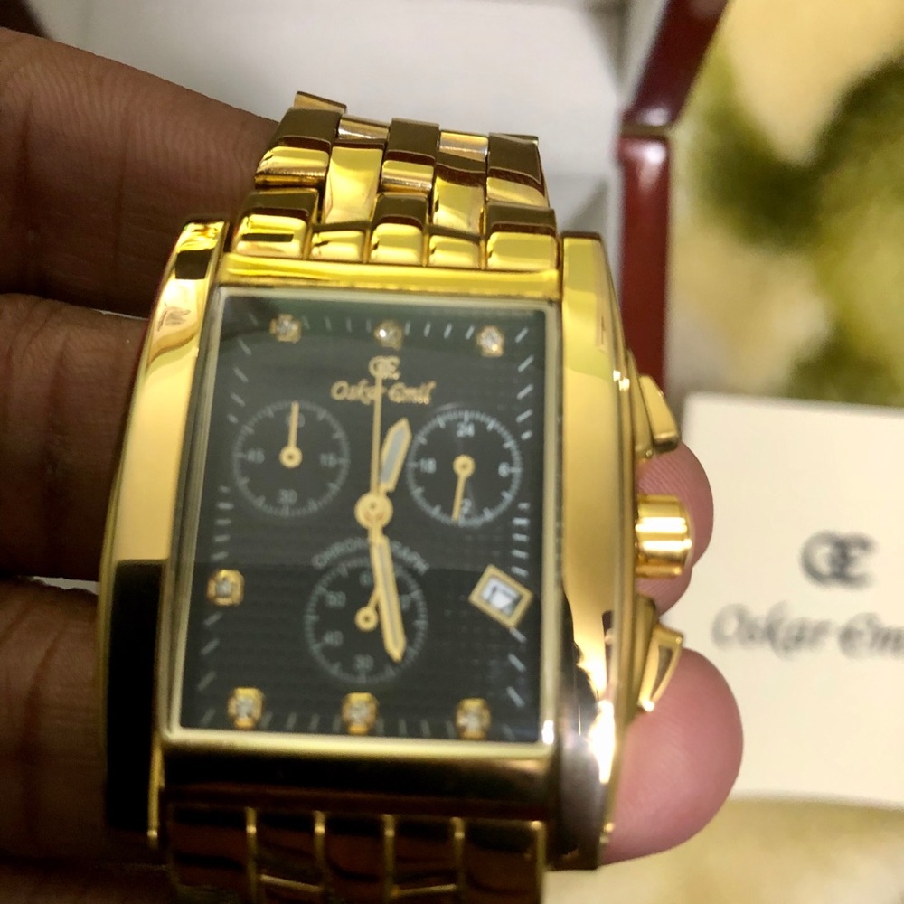Oskar Emil gold plated and 7 diamond watch - Picture 4 of 7